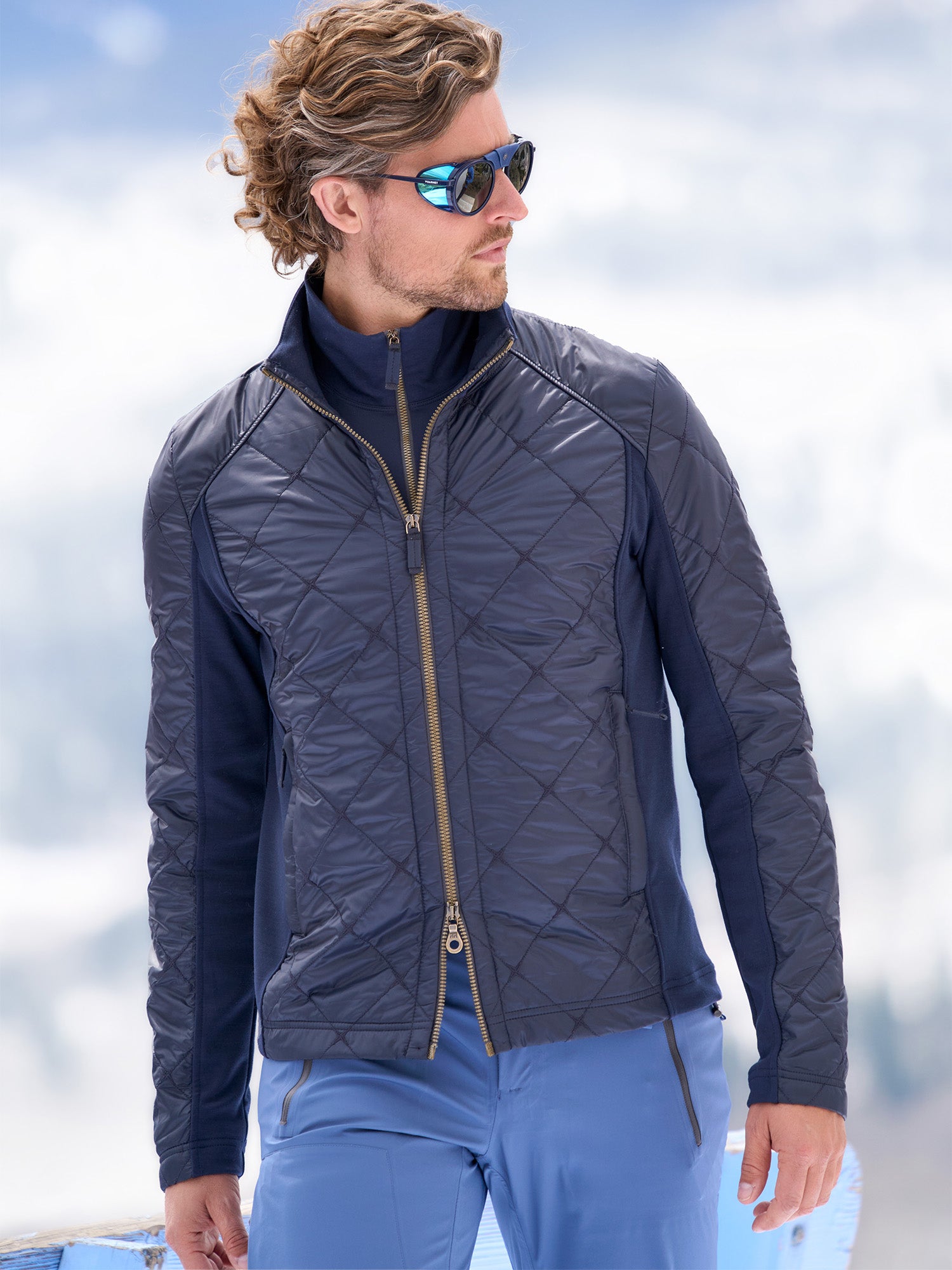 Navy blue quilted jacket best sale