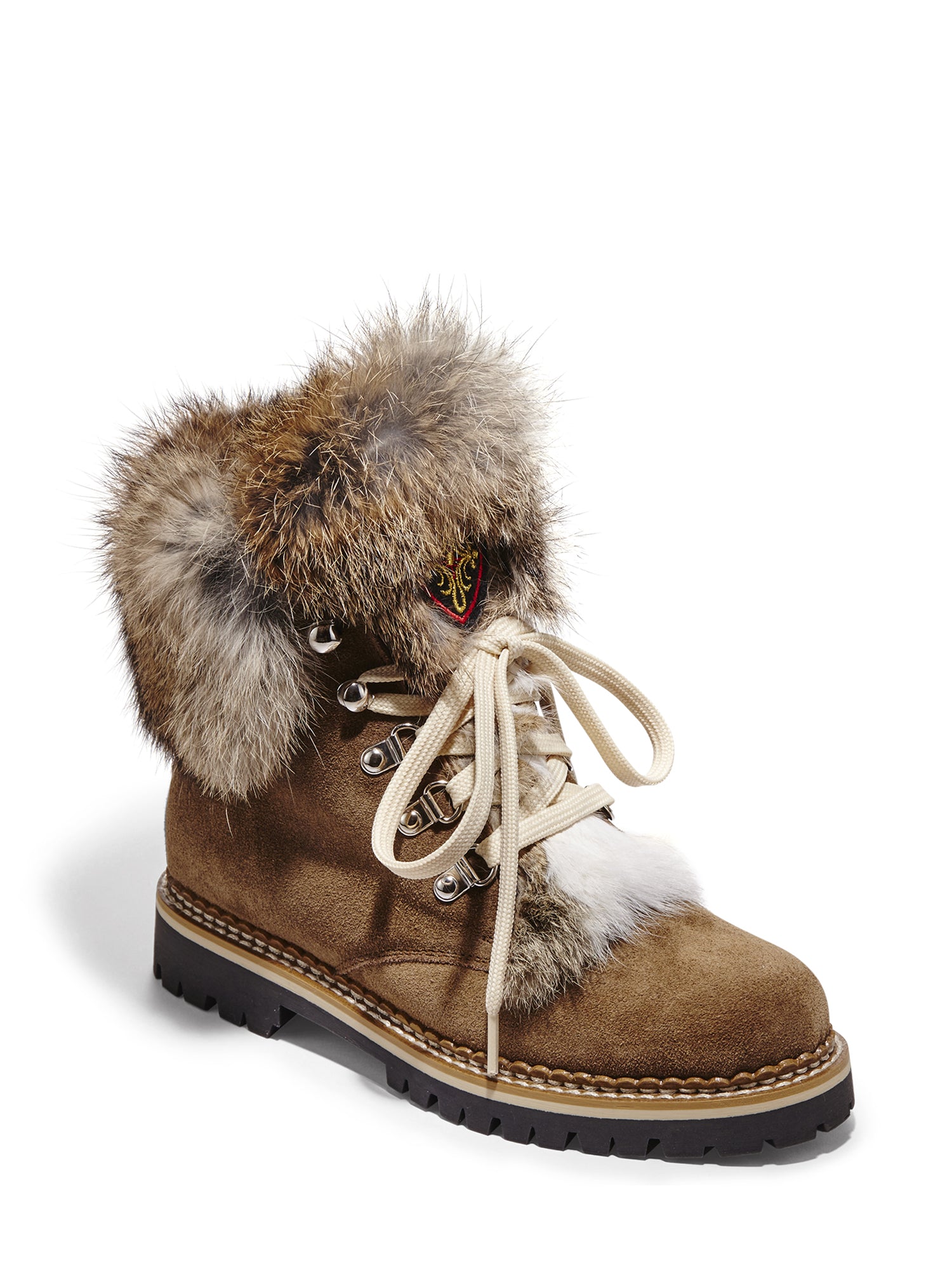 Hiker boots with fur on sale