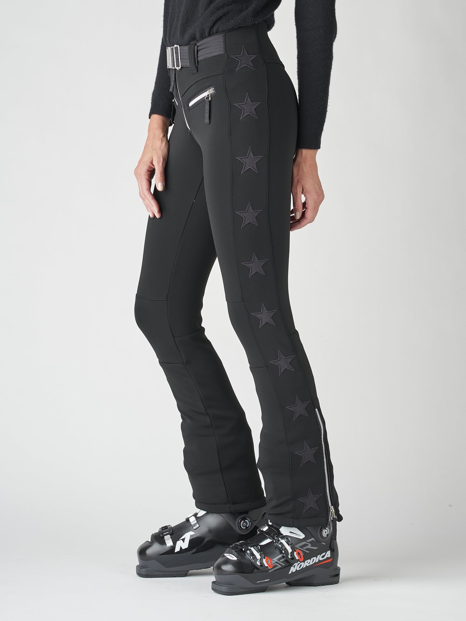Tiby Star flared ski pants in black - Jet Set