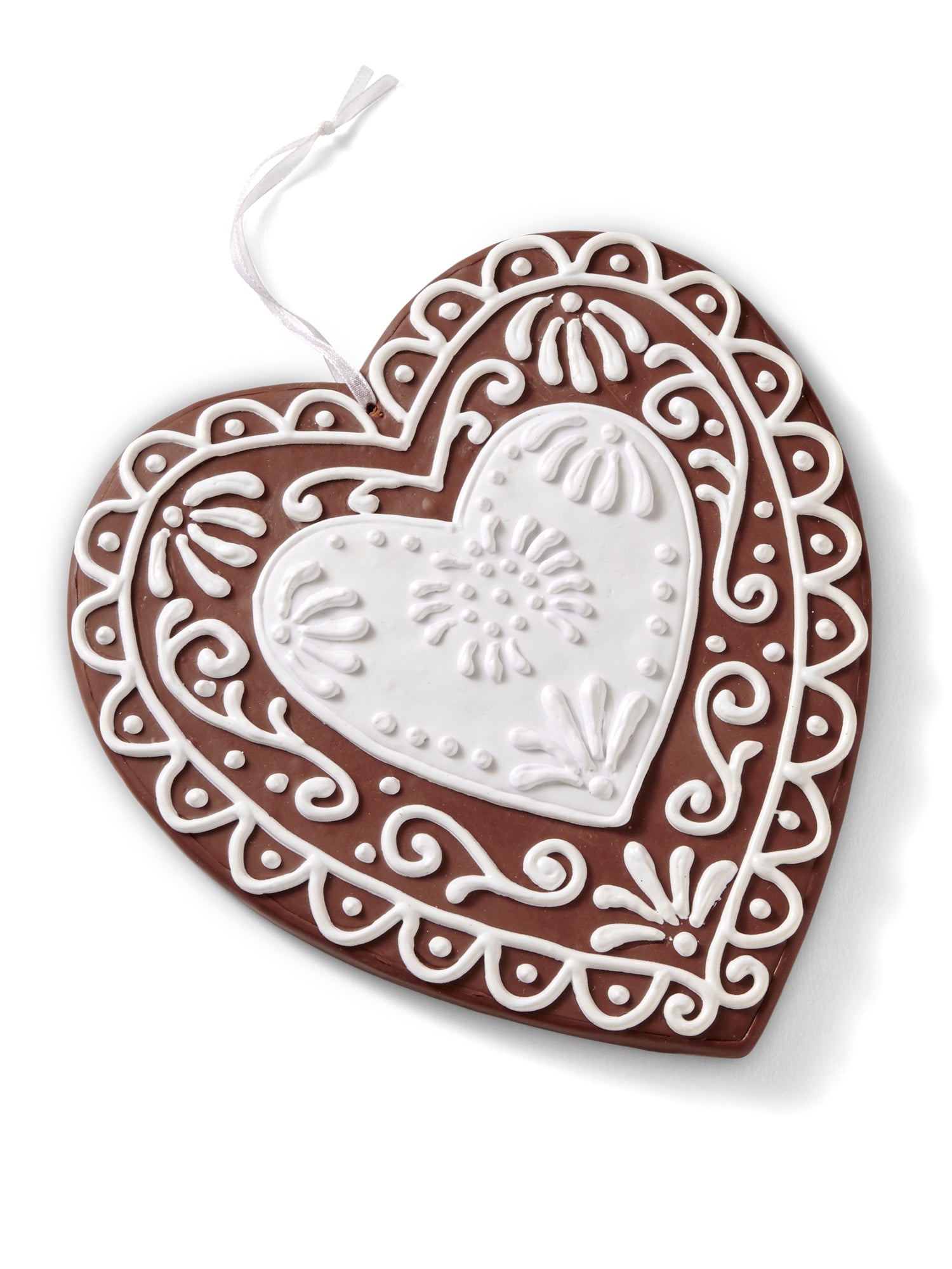 Gingerbread Wood Heart Ornaments 