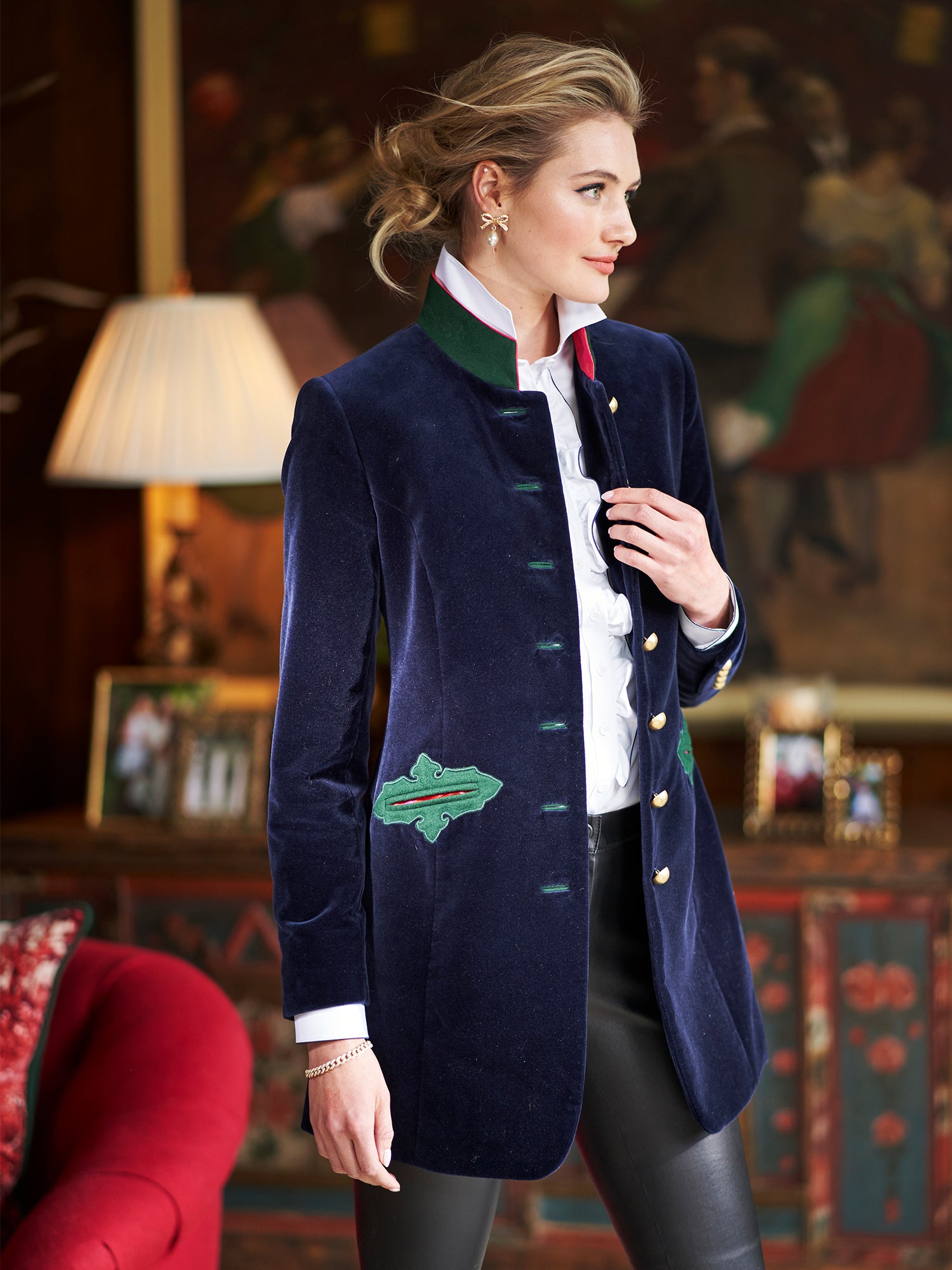Leather Retail Long Winter Wear Velvet Jacket For Women | LRVEL3BGR |  Cilory.com