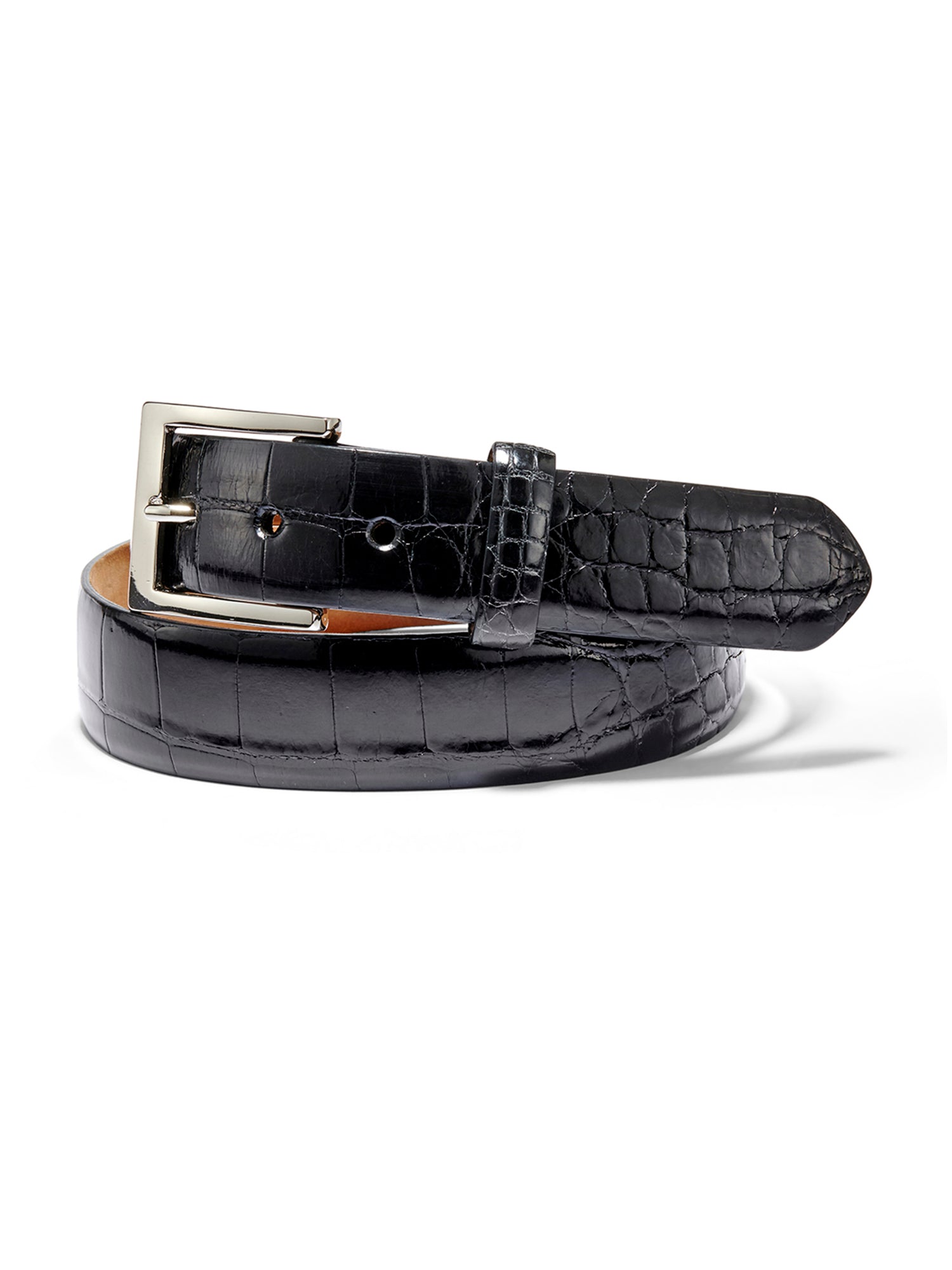 LC Leather Glazed Tochigi Belt Blanks Black H105cm x W2.0cm