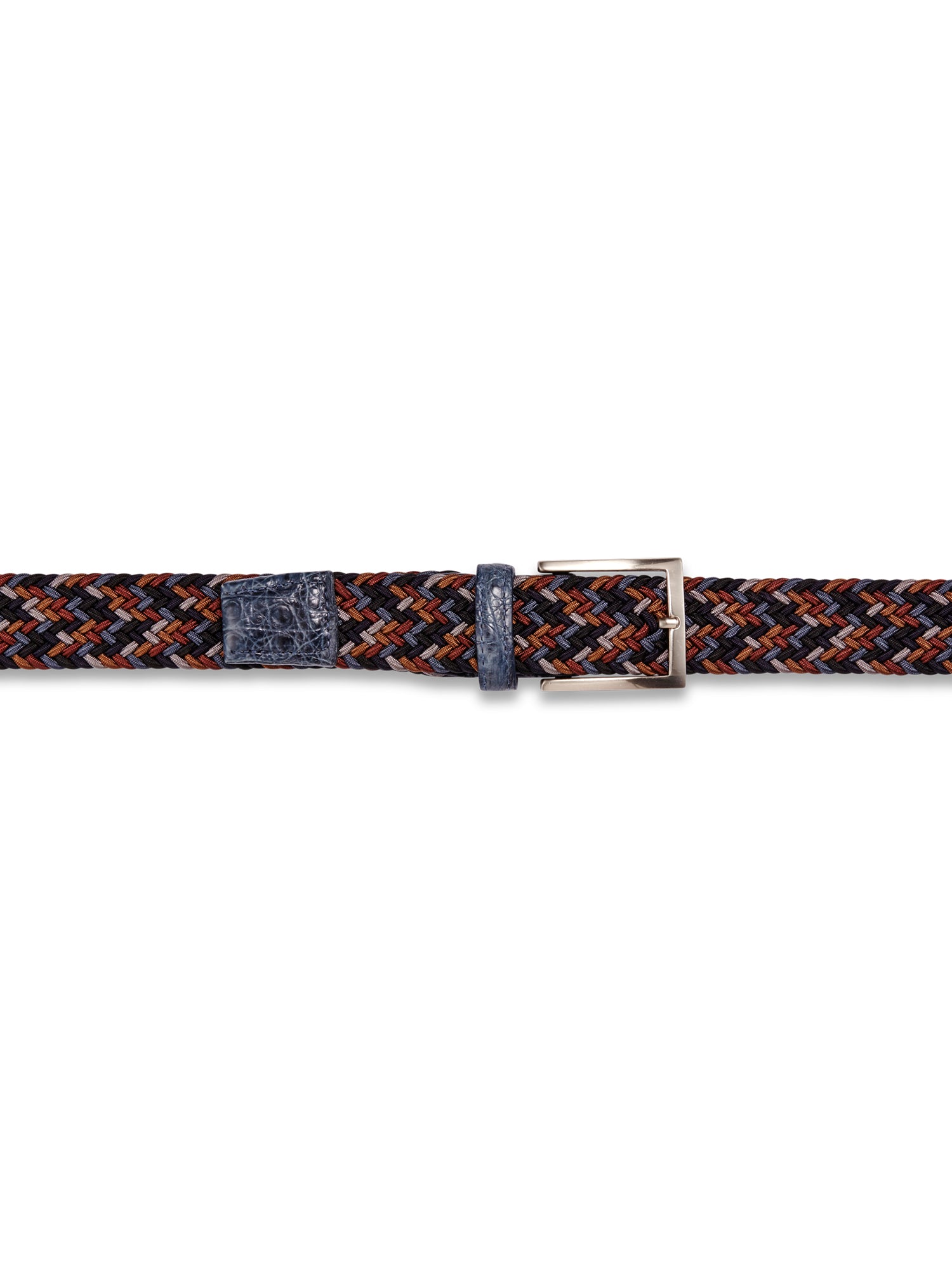 Belt Tabs Stretch Croc With Woven